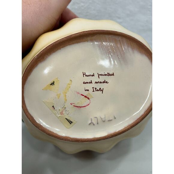 Vtg Hand Painted Multicolor Fruit 1970's Made In Italy Ceramic Serving Bowl - Picture 7 of 10